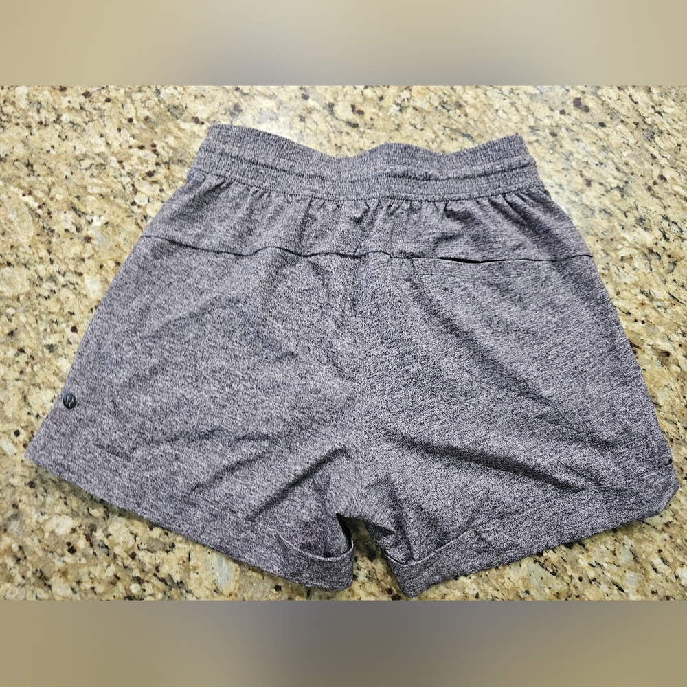 lululemon athletica Heather Gray Athletic Cinchable High Waist Casual Shorts